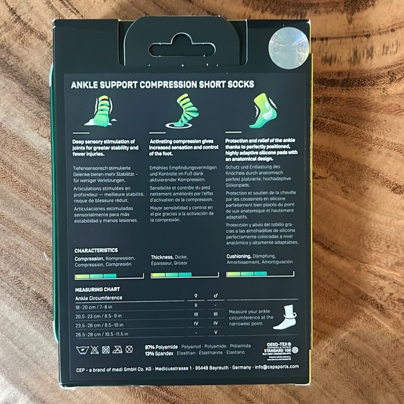 CEP ortho ankle support short socks size 2 - Picture 2 of 4